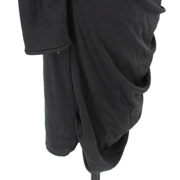 Anine Bing Alaia Black Ruched Dress Draping Long Sleeve Mini X-Small XS NEW - Picture 4 of 9